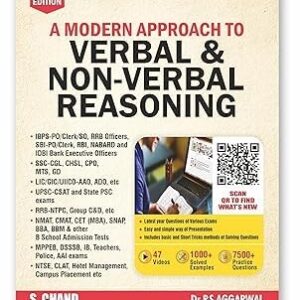 Dr. R.S. Aggarwal Reasoning (A Modern Approach to Verbal & Non-Verbal) Revised Edition 2025-26 (47 Videos, 1000+ Solved Examples 7500+ Practice Questions,IBPS, SBI, Railways Other Competitive Exams (SC)
